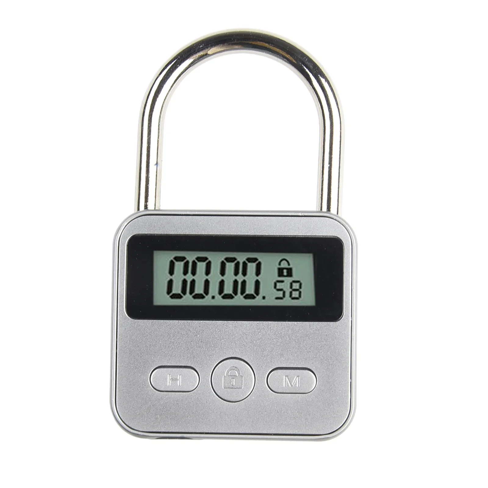 1pc Timing Padlock Anti-addiction Metal Timer Lock LCD Display Multi Function Electronic Time 99 Hours Max Timing Padlock