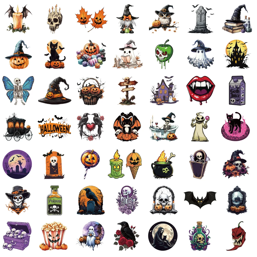 50 قطعة ملصق الهالوين السعيد الحنين سكيت الكتابة على الجدران غرفة DIY بها بنفسك الهاتف المحمول الأمتعة القهوة مقاوم للماء Harajuku ملصق #6