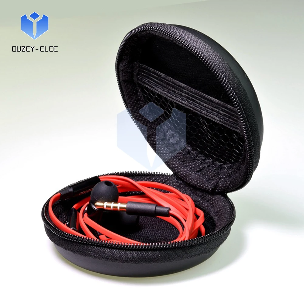 Tas Penyimpanan Headphone Diameter 8CM Kotak Penyimpanan Organizer Headphone Bulat dengan Kotak Penyimpanan Kabel Flash Drive USB Koin Partisi