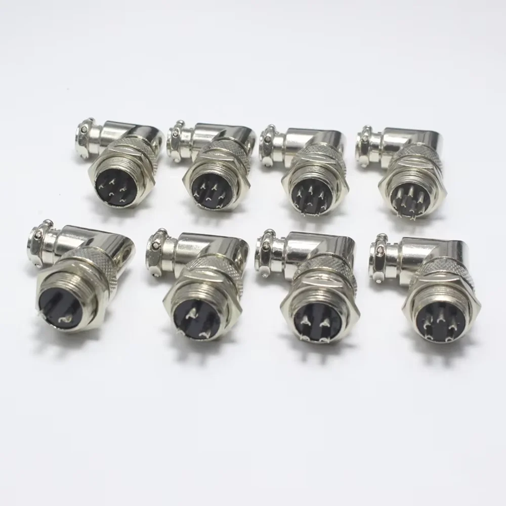 1 Zestaw GX16 Złącze kątowe XLR 16 mm Kolanko 2 3 4 5 6 7 8 9 Pin Wtyczka żeńska Męskie gniazdo do montażu podwozia Złącze lotnicze
