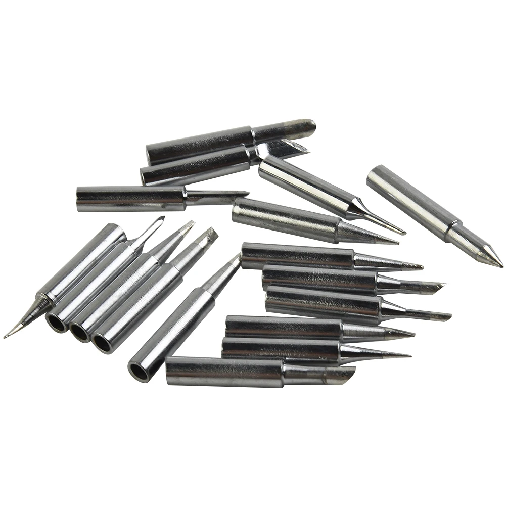 

17Pcs 900M-T Soldering Iron Tips for 936 937 938 Stations, Oxygen-Free Copper Alloy with Iron Nickel Chrome Plating, 6.5mm OD