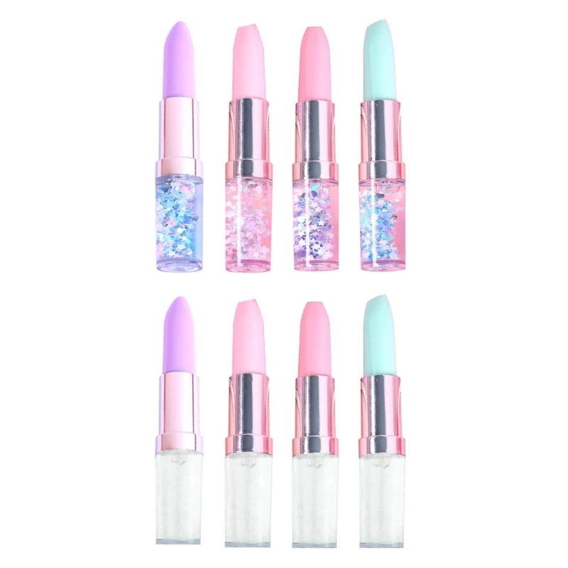 4Pcs Novelty Liquid Sand Gel Pen Lipstick Shaped Gel Pen Pocket Gel Pen Stocking Fillers for Kid Girl Student Reward Dropsale