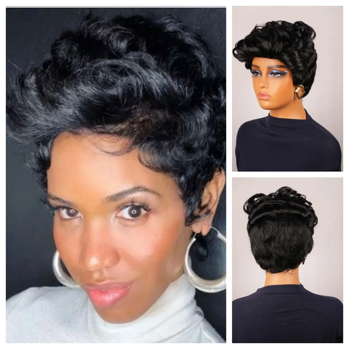 Short Human Hair Wi…