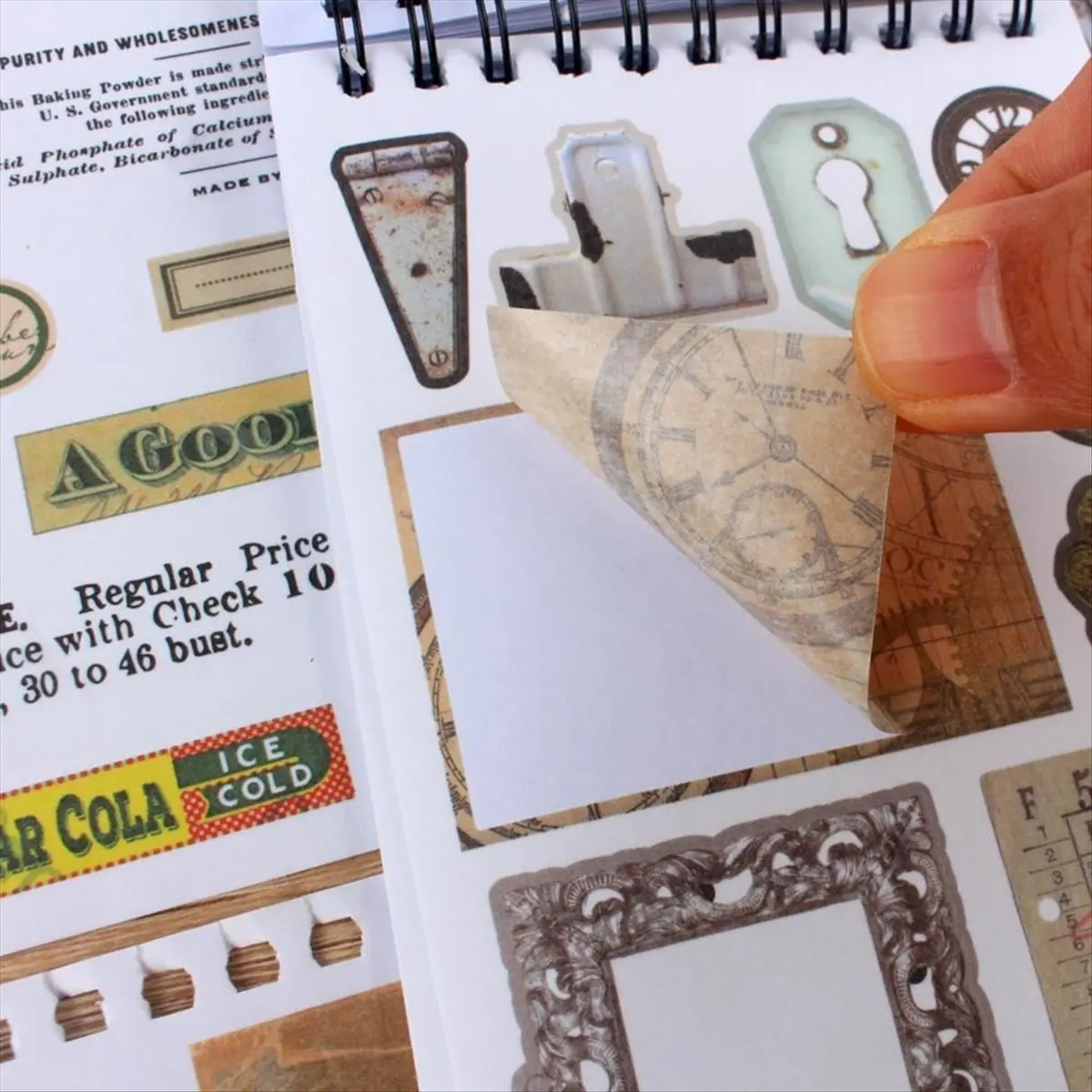 Reliable- Vintage Stickers for Scrapbooking, 50 Sheets Precut Washi Stickers Book for Journaling, Junk Journal Supplies D