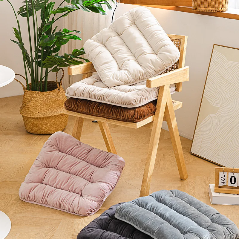 

Нескользящая молочная бархатная подушка для стула квадратной толщины, флисовая подушка для столовой и пола, подушка для балкона, татами, чехол для одного сиденья для гостиной