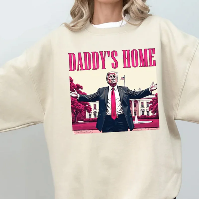 Dad's Home Oversized Pullover, White House Trump 2024 Sweatshirt, Trump Gifts, Funny Trump, Trump Sweatshirts, Republican Gifts