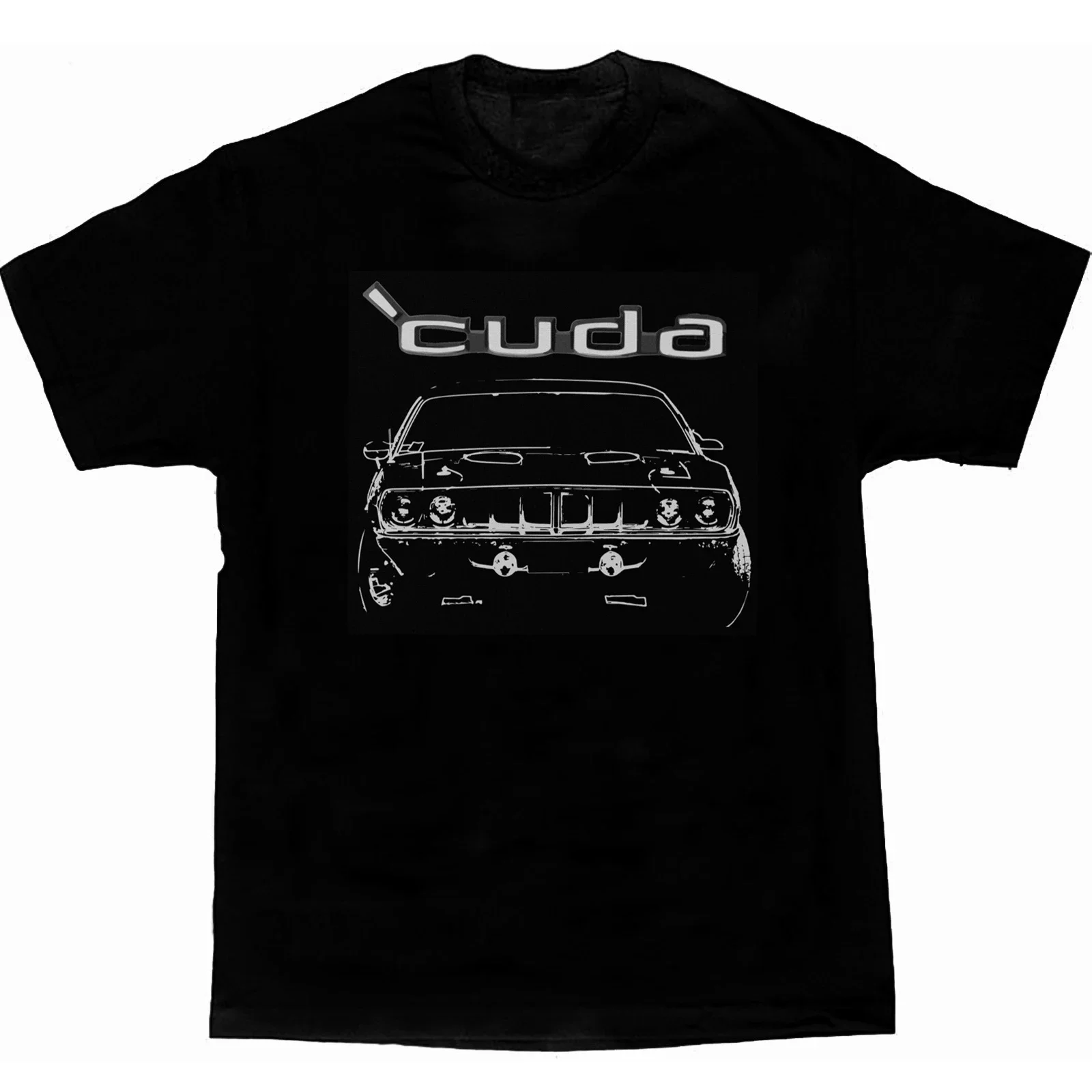 Cuda-Camiseta Vintage de Barracuda para hombre, camisa 1971 de algodón con cuello redondo, manga corta, informal, talla S-3XL, 100%