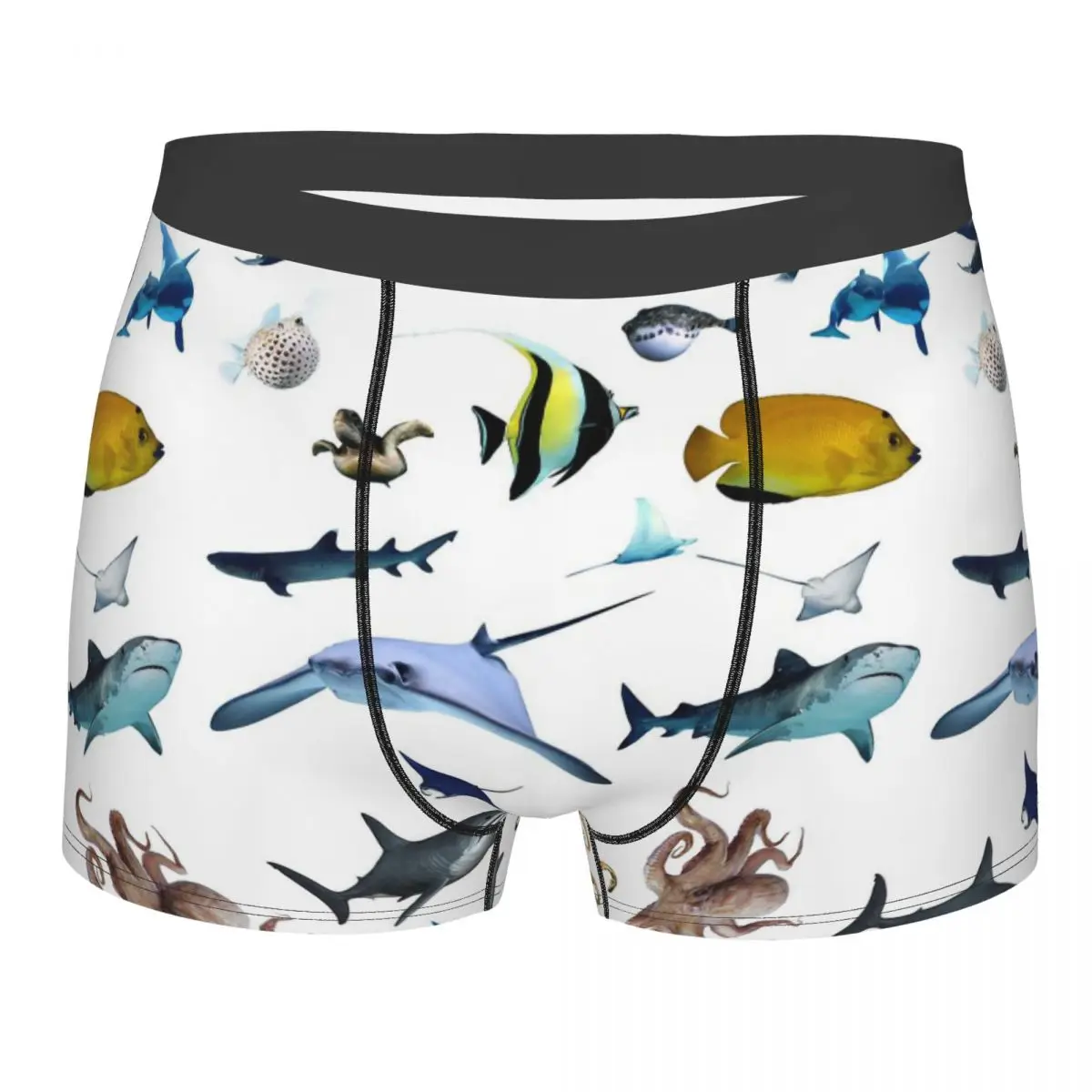 Various Colorful Tropical Fish Man's Underpants, Highly Breathable printing Top Quality Birthday Gifts