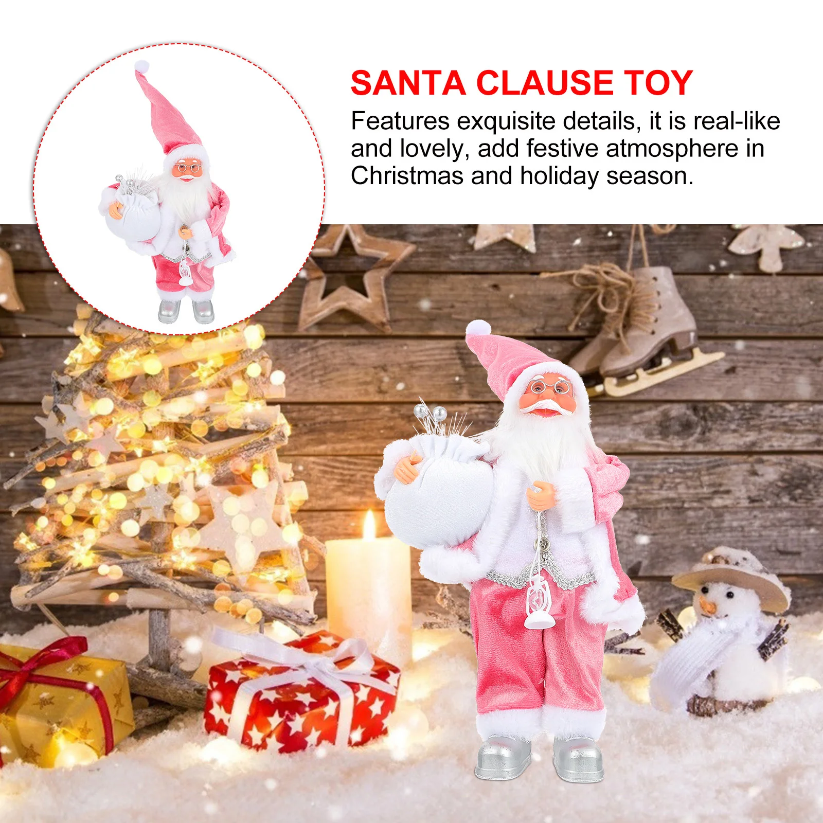 

1pc Santa Claus Decoration Santa Claus Lovely Xmas Festive Party Home Decor Desktop Adornment Christmas Supplies