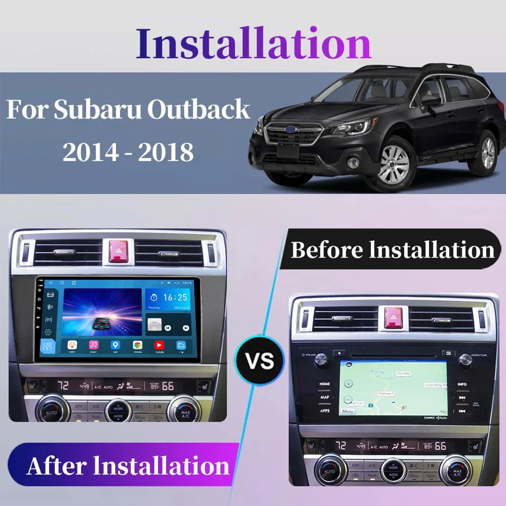 Car Radio Android 14 For Subaru Outback Legacy 2015 2016 2017 2018 Player Navigation Stereo Auto DSP QLED GPS Carplay Multimedia