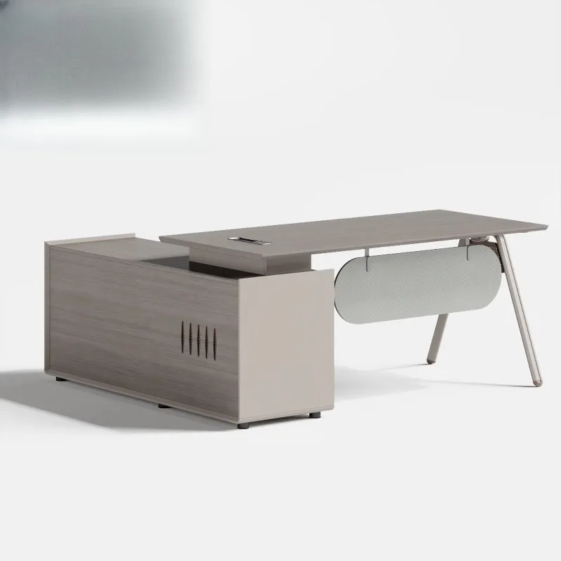 Executive Manager Desk with Sideboard, Customizable, Modern Modular, Durable, Business Desk