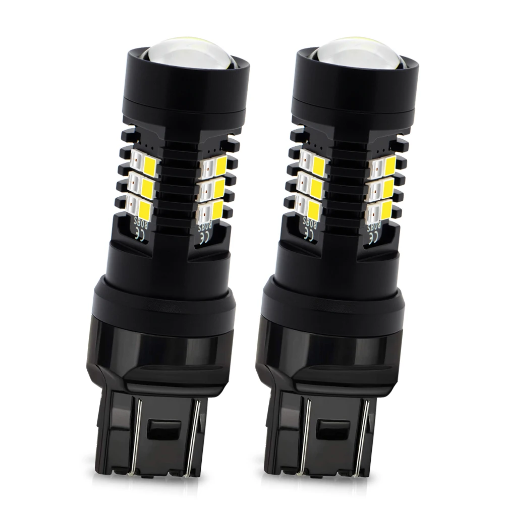 

7443 LED Car Tail Turn Signal T20 W21/5W Bulb 10-30V Wide Voltage Dual Brightness 960Lumens Fit Rear Brake Parking Lights 2Pcs