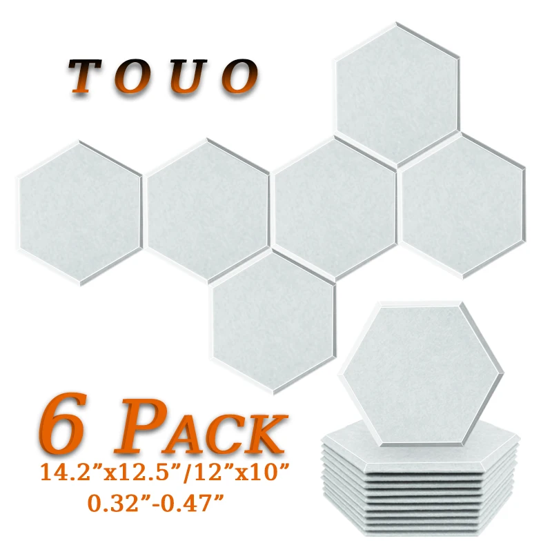 

TOUO Sound Proof Acoustic Panel 6 Pcs Acoustic Treatment Home Studio Noise Insulation Door Absorb Noise/Bedroom Accessories