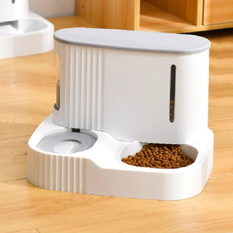 

Встроенная кормушка Корм для собак Корм для кошек Автоматическая миска для воды для кормления Дозатор для хранения корма для домашних животных.
