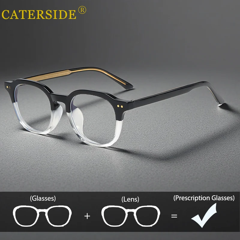 

CATERSIDE Brand Design Myopia Prescription Glasses Square Frames Men Women Anti Blue Light Computer optical frames