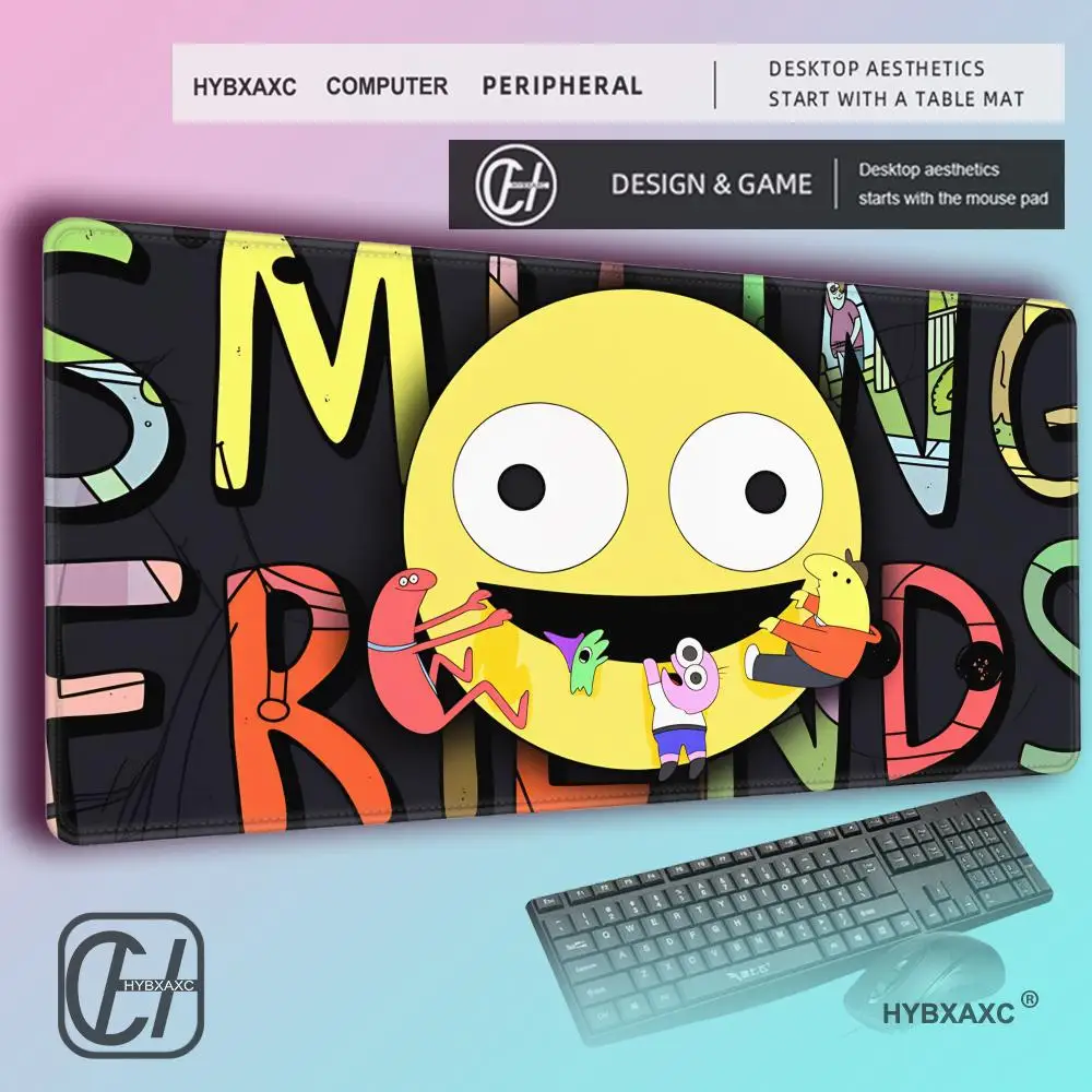 HYBXAXC Cartoon S-Smiling F-Friends Mouse Pad Non-slip Desk Mat PC Laptop Accessories Rubber Keyboard Large Gamers Decoracion