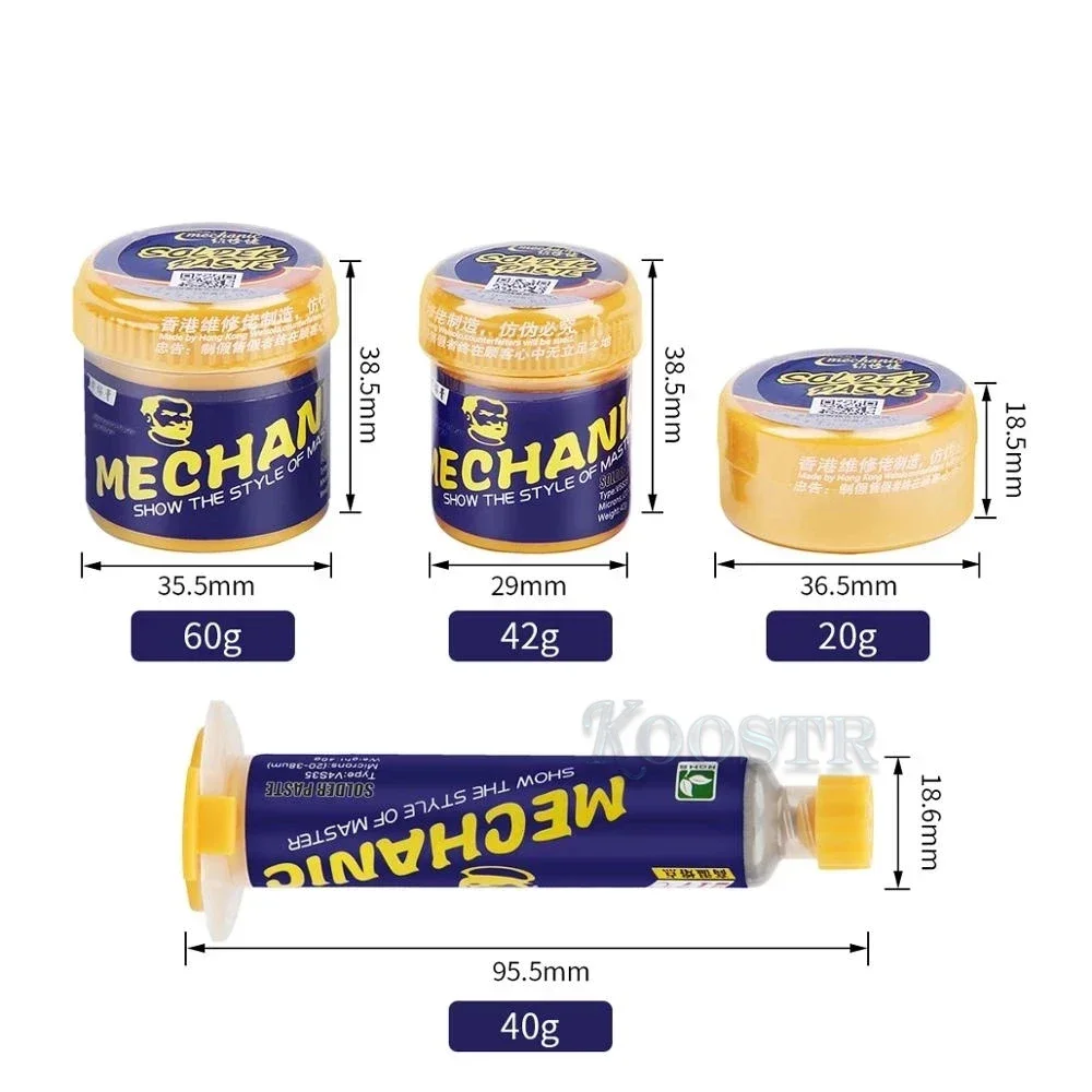 MECHANIC Lead-free Solder Tin Paste 217 Degree High Temperature Melting Point Welding Flux Sn99/Ag0.3/Cu0.7 Repair CPU Tools