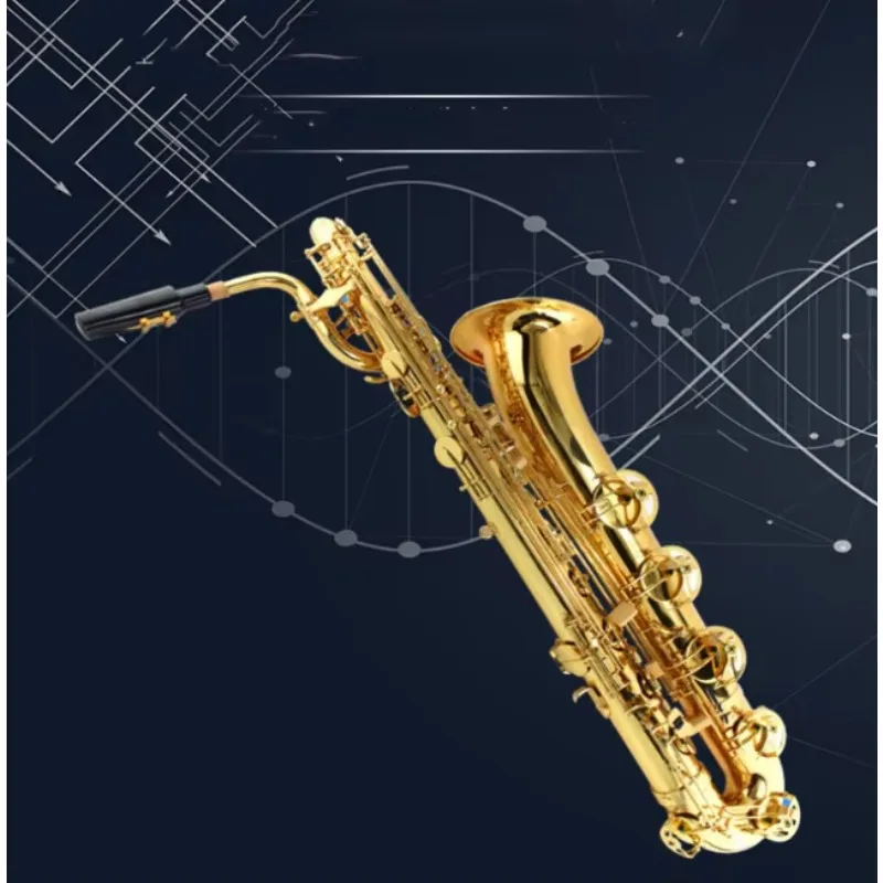 Professional Eb Baritone Saxophone Brass Wind Instrument with Case & Accessories for Student or Beginner