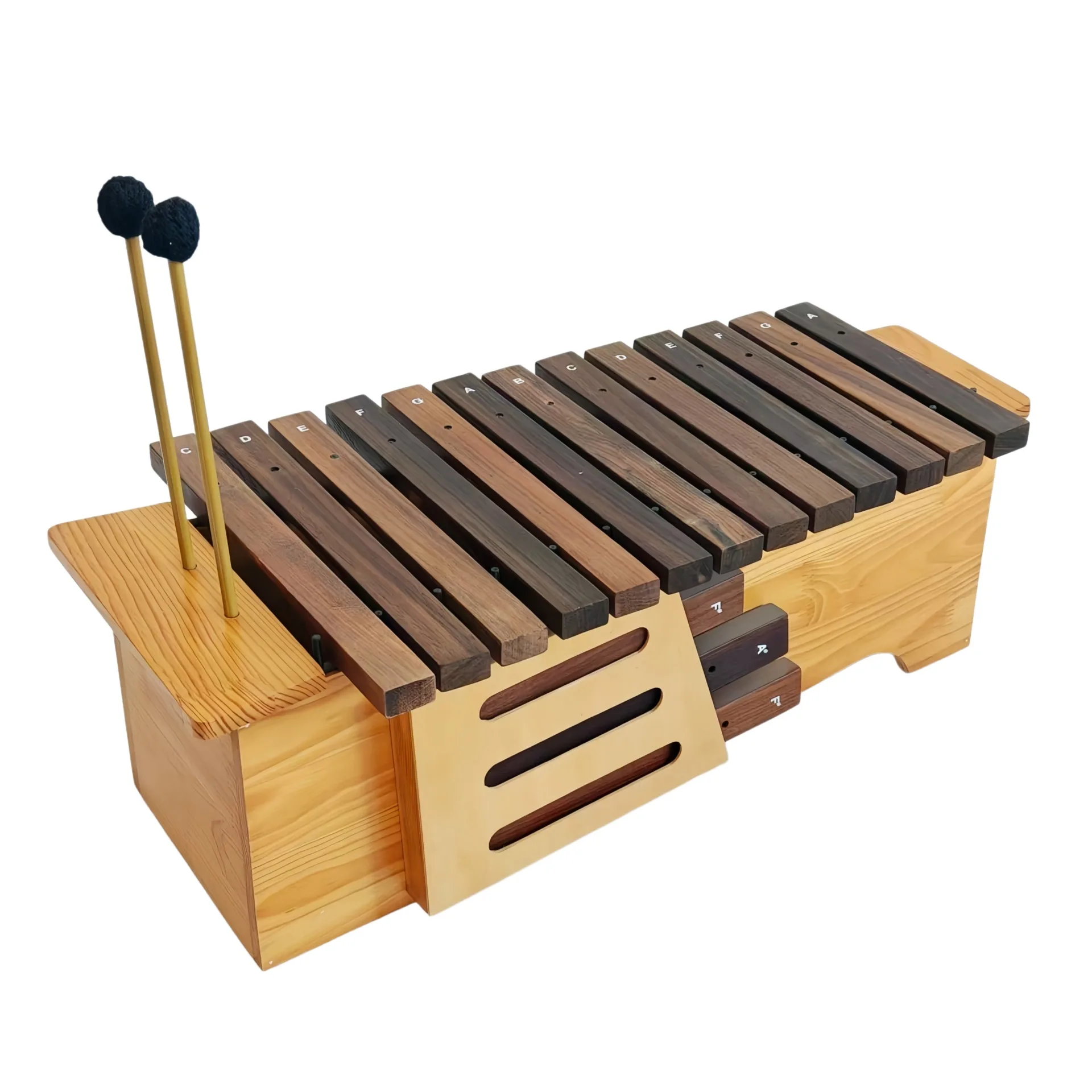 13-Tone Chromatic Xylophone, Orff Instrument, Redwood High Mid Low Pitch Wooden Xylophone, Educational Musical Toy