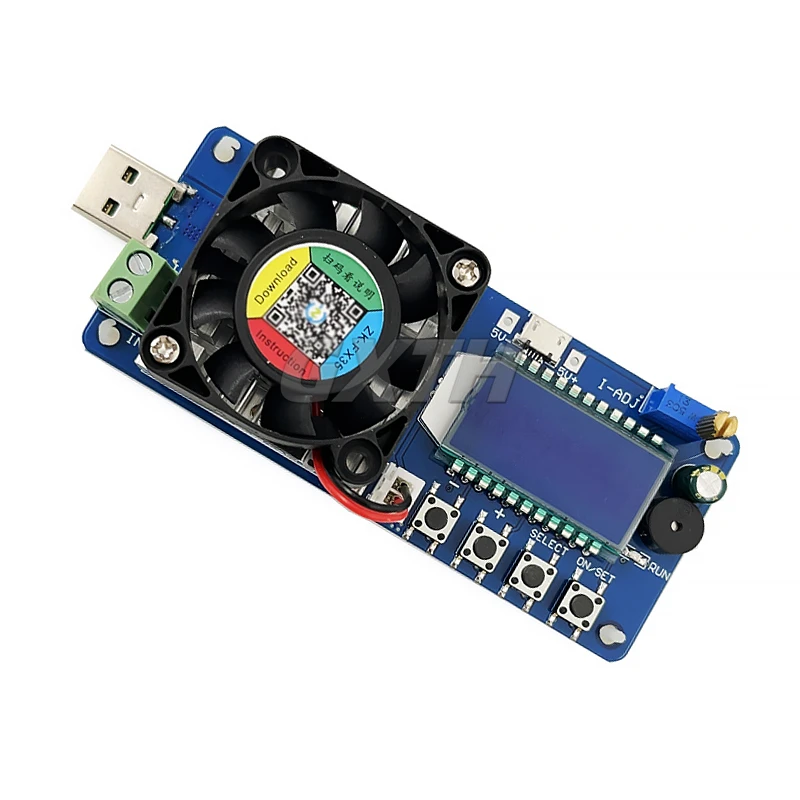 Testador de Capacidade de Bateria de Carga Eletrônica 25w35w Corrente Constante Usb Power Bank Detector Resistor Ajustável