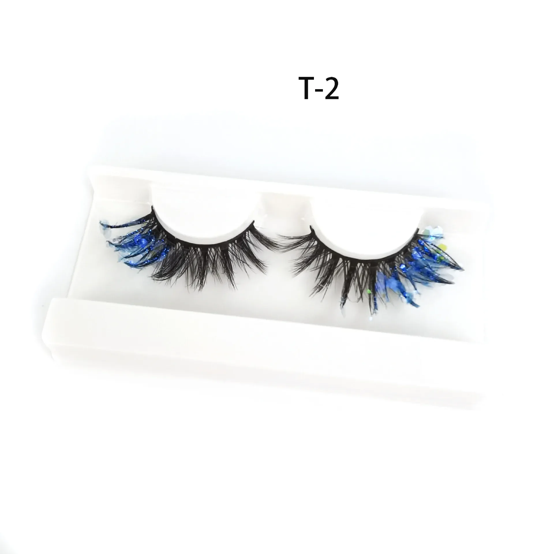 Color Luminous 3D False Eyelashes Glitter Sequins Thick and Exaggerated European and American Eyelashes Stage Makeup