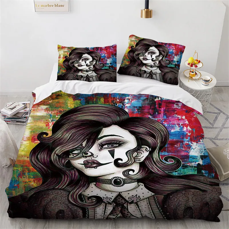 Imagem -06 - Conjunto de Cama Cor Escura Rosas para Crianças e Adultos Capa de Edredão Fronha Crânio Dia Noiva Morta Gêmeo Queen Size Meninos Meninas Cama