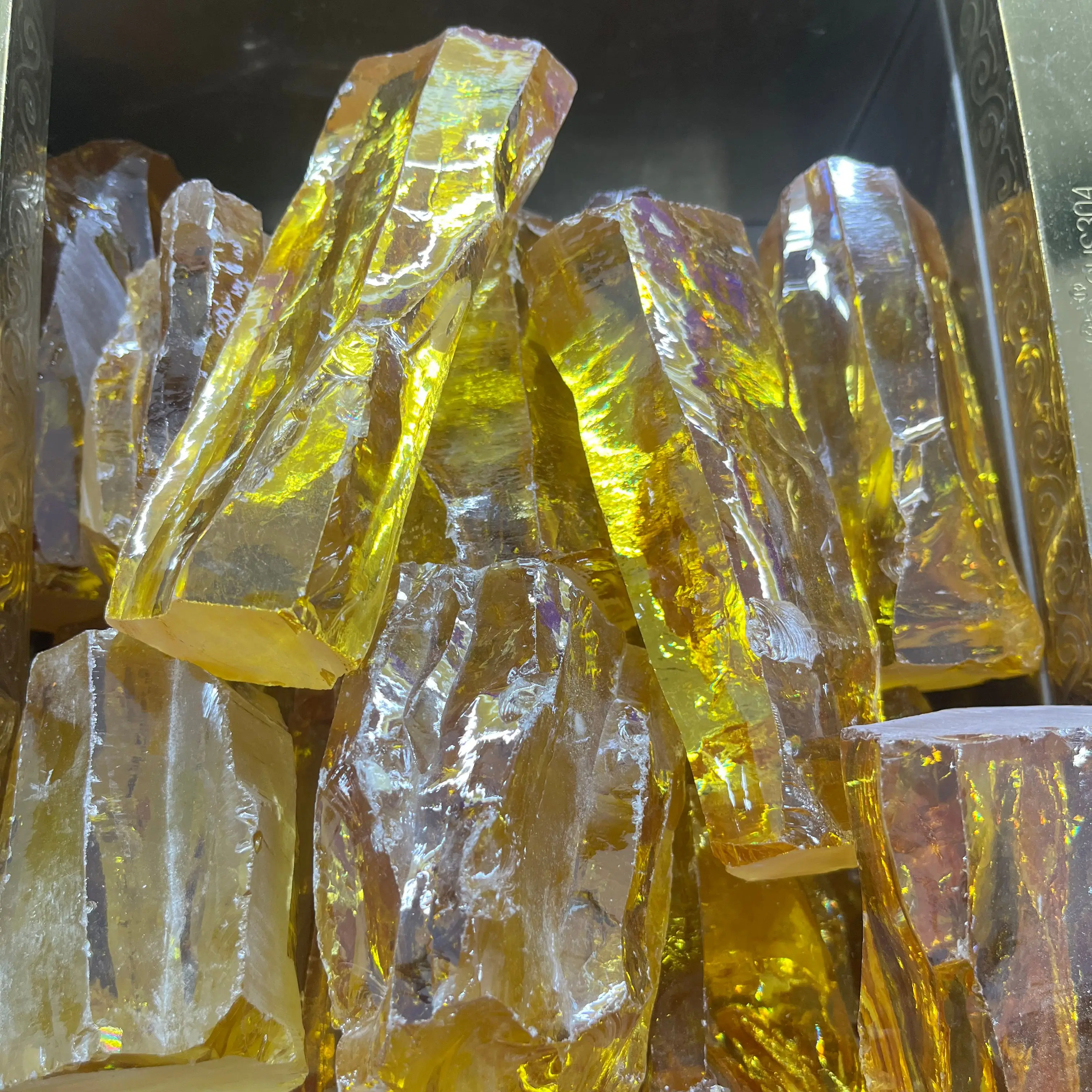 1kg/Bag Synthetic Uncut Yellow Cubic Zircon Materials Raw Stone for Loose Gemstone Making