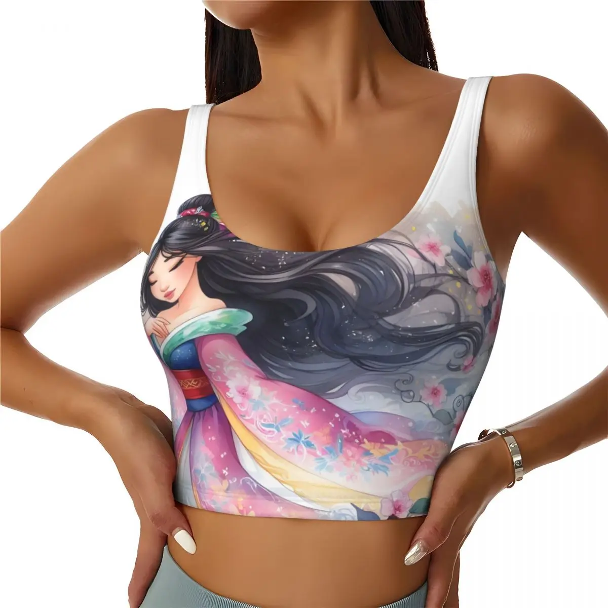 

Custom Mulan Movies Workout Crop Tank Tops Women Yoga Sports Bras