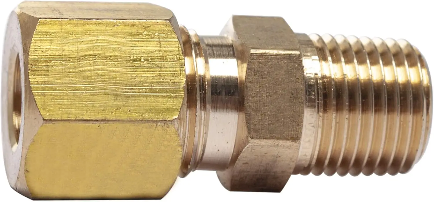 Brass 1/4-Inch OD x 1/8-Inch Male NPT Compression Connector Fitting(Pack of 500)