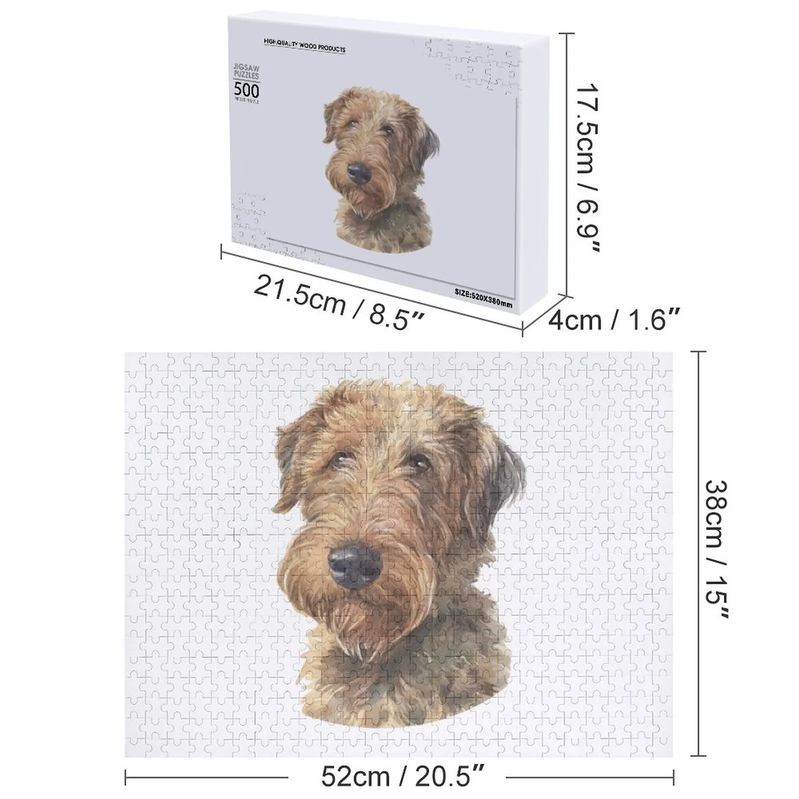 Welsh Terrier المائية الفن بازل قطع مقياس المحركات مع لغز الصور
