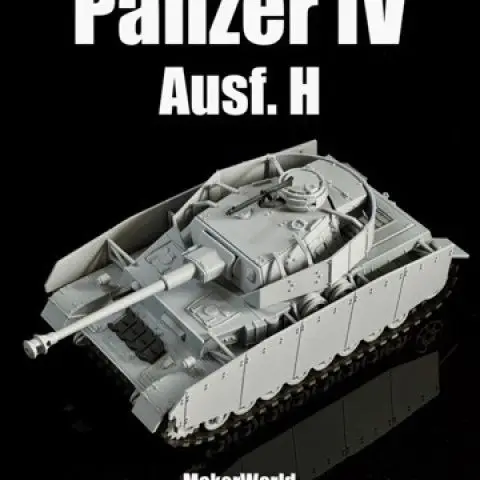 3D Printed Panzer IV Ausf H Tank Model Kit, 1/35 Scale, Schurzen Side Skirts, Unassembled German Armored Vehicle