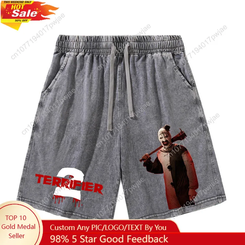 

Terrifier Clown halloween Shorts Mans Woman Teenager Retro Short Pants Vintage Cotton Elastic Soft Beach Shorts Customized Pants