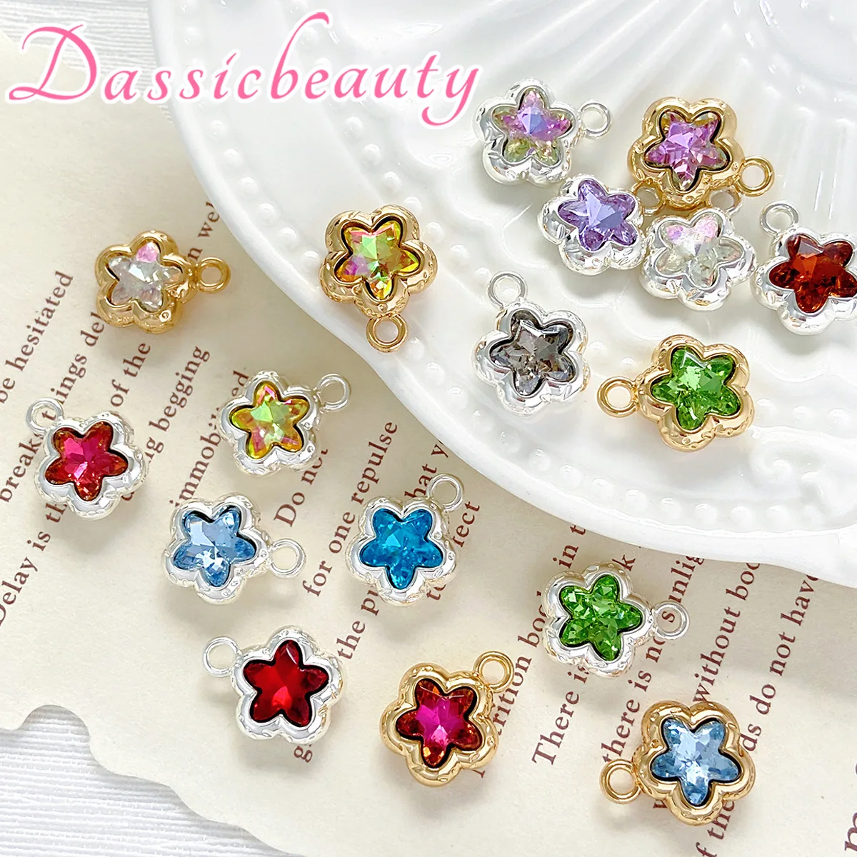 

10 шт., подвески в виде звезды ручной работы, золотого, серебристого цвета, ожерелье, серьги, браслет, подвеска, разъемы, изготовление ювелирных изделий своими руками