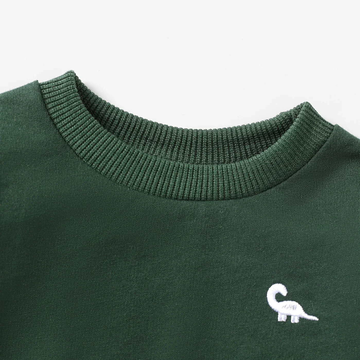 PatPat Baby Boy Animal Pattern Dinosaur Embroidery Long Sleeves Sweatshirt Animal pattern Casual/Outdoor The dinosaur