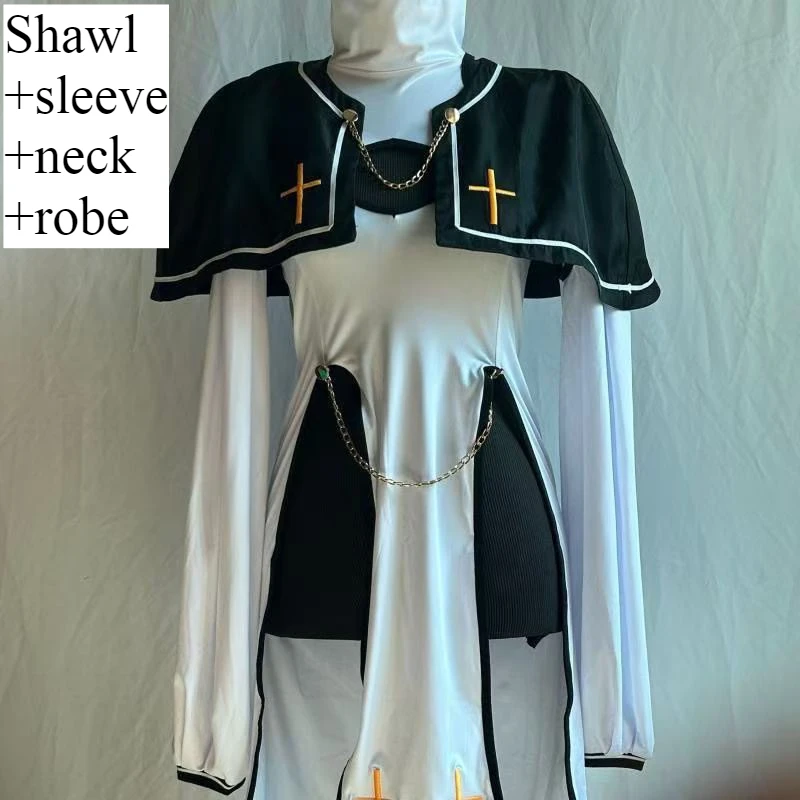 코스튬 수녀 코스프레 원피스 섹시한 의상, 여자 할로윈 크리스마스 파티, 오리지널 디자인