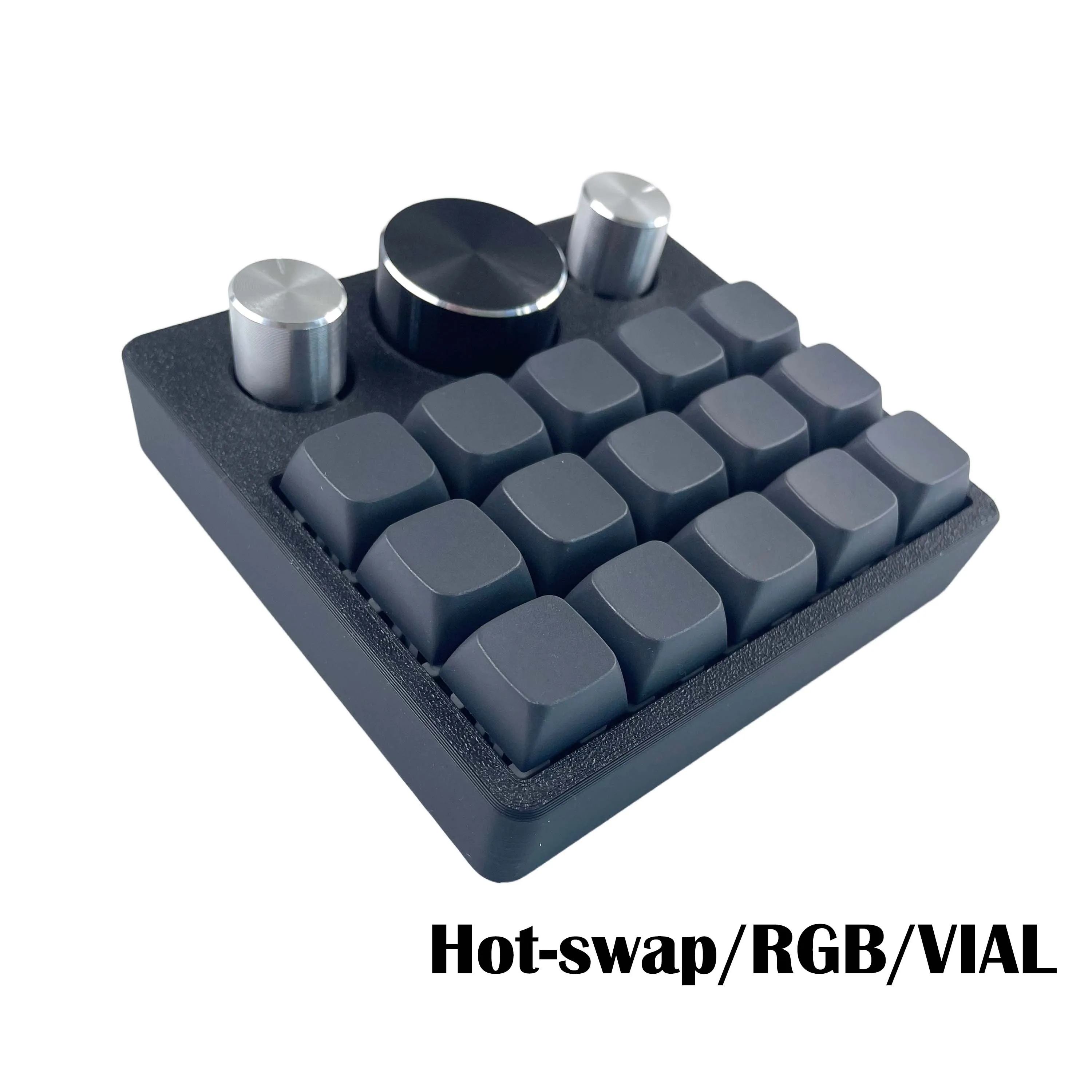 CV18 Hot-swappable Mechanical Pad with Knobs, Wired RGB VIAL, Auxiliary function Pad for Gaming and Finance