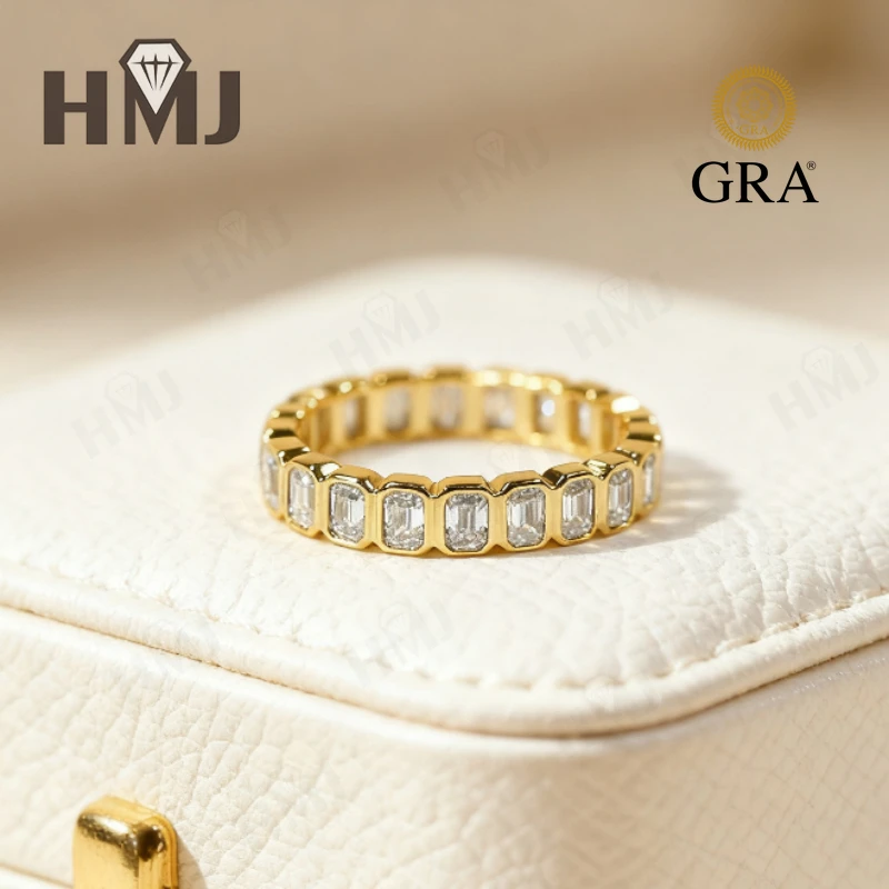 

Moissanite Full Eternity Band Ring Customizable in 14K/18K/10K Gold Engagement ring Daily Wear Jewelry Wedding Anniversary Gift