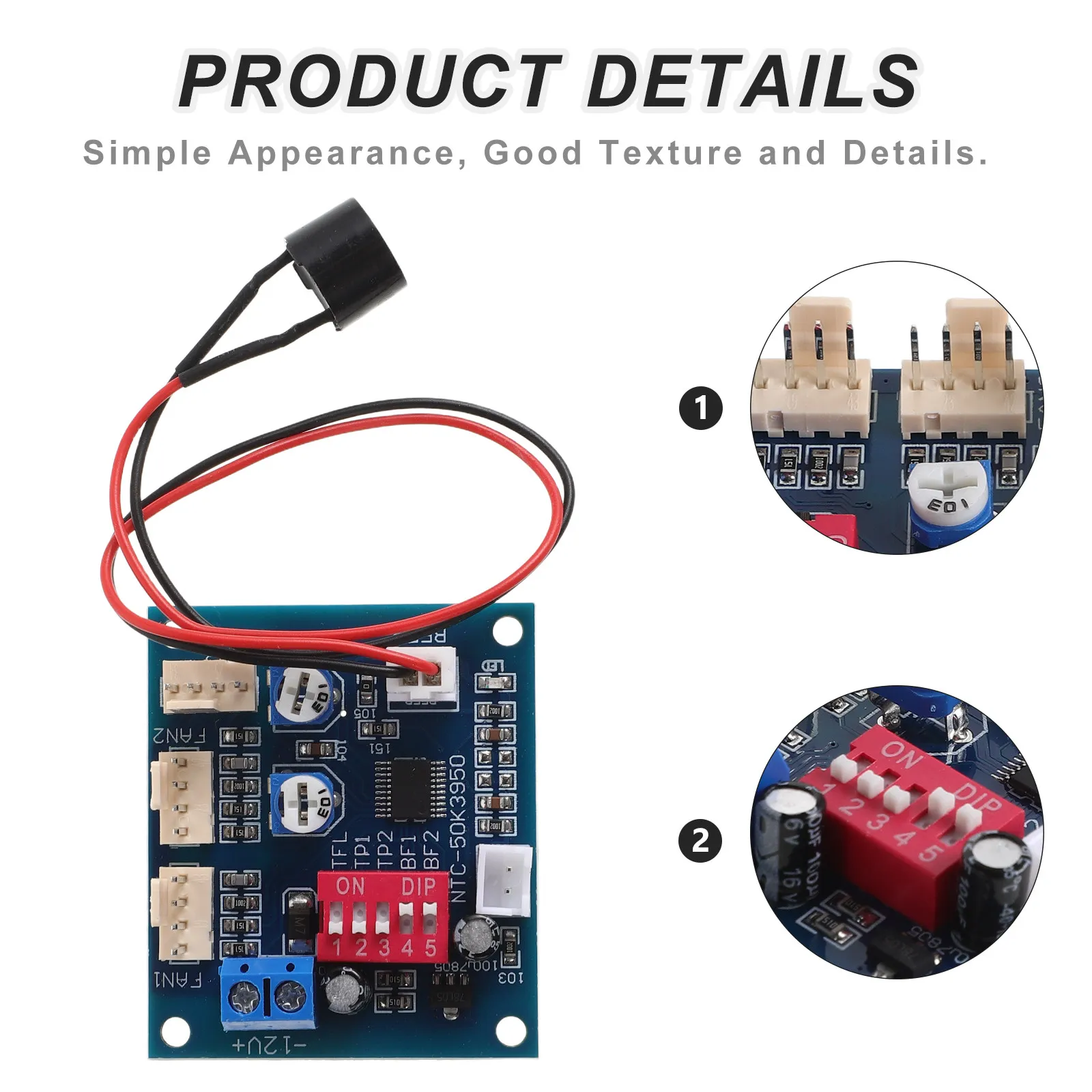 Dc 12V 4 Wire Pwm Pc Fan Temperature Control Speed Controller Module High Temperature Alarm Quiet Cooling Smart Adjustment Fan