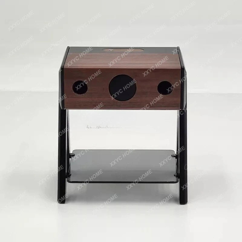 

Solid wood edge coffee table Bluetooth speaker creative and simple living room sofa corner bedside table
