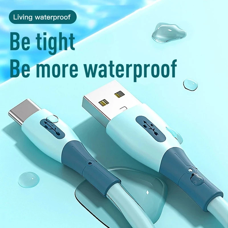 Type C Cable 3A Liquid Silicone For Huawei Mate 40 P40 Pro For Samsung S10 S20 Fast Charging USB C Data Cord USB Type C Cable