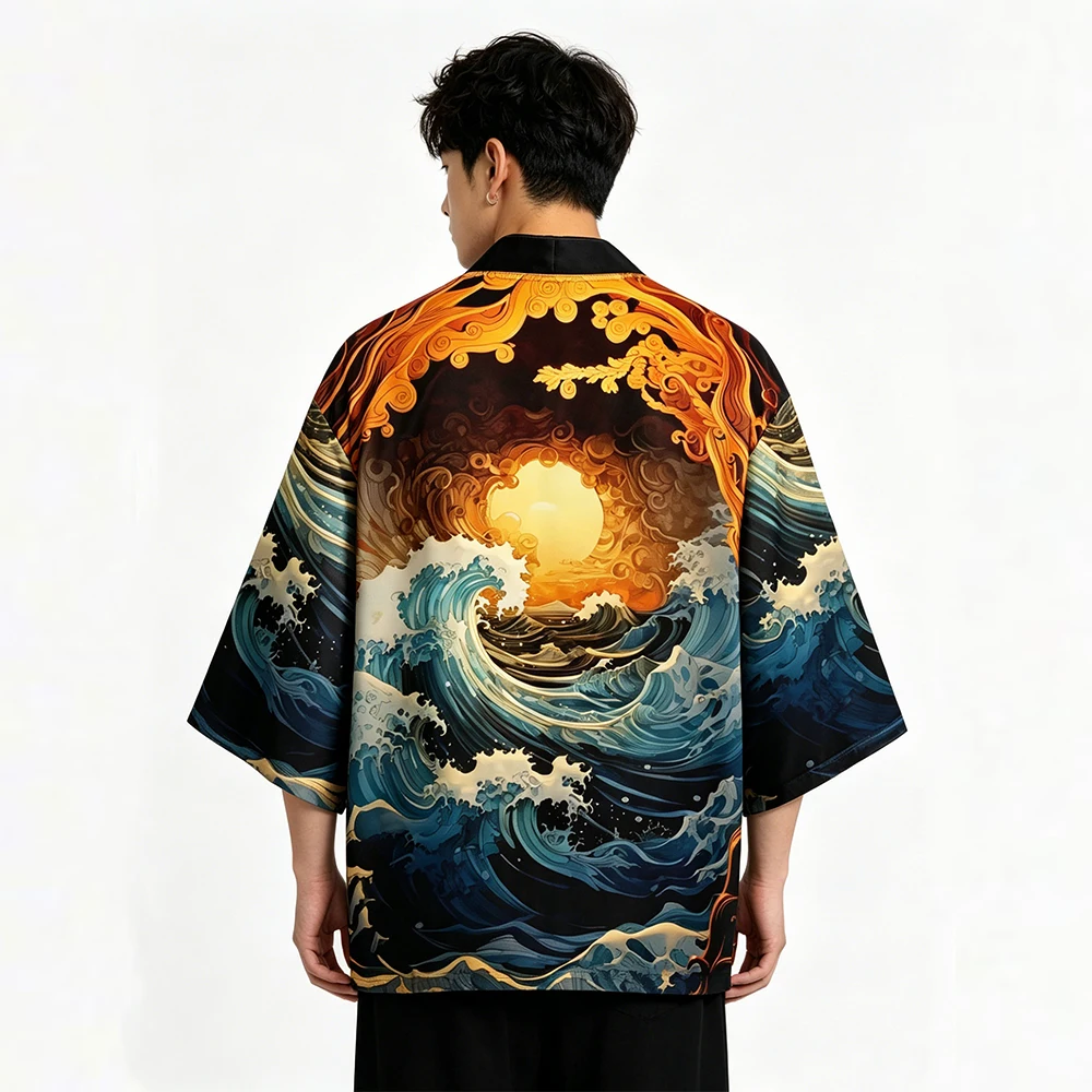 2024-verao-praia-japao-onda-quimono-anime-3-4-manga-camisa-haoli-moda-solta-feminino-yukata-samurai-robe-masculino