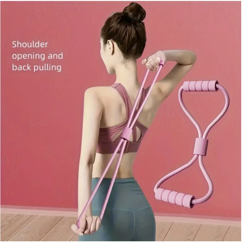 1pc 20-30ib 8-shaped stretching device for back yoga training equipment, elastic tube for chest expansion, tension band for wome