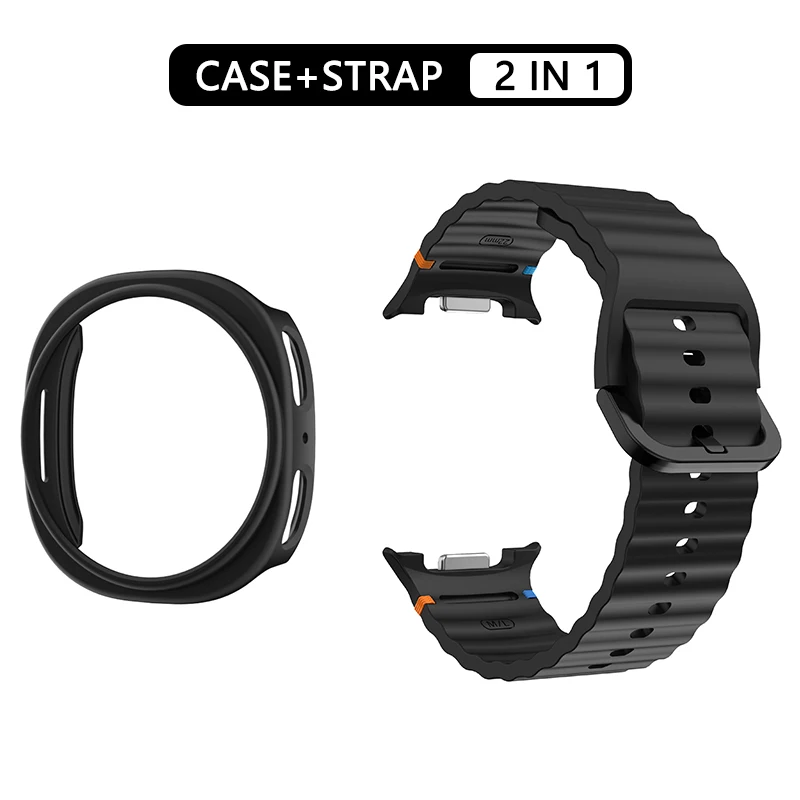 Hohlgehäuse + offizielles Silikonband für Samsung Galaxy Watch 8 Armband Zubehör Sportarmband Correa Galaxy Watch 8 40 mm 44 mm – Detail 5