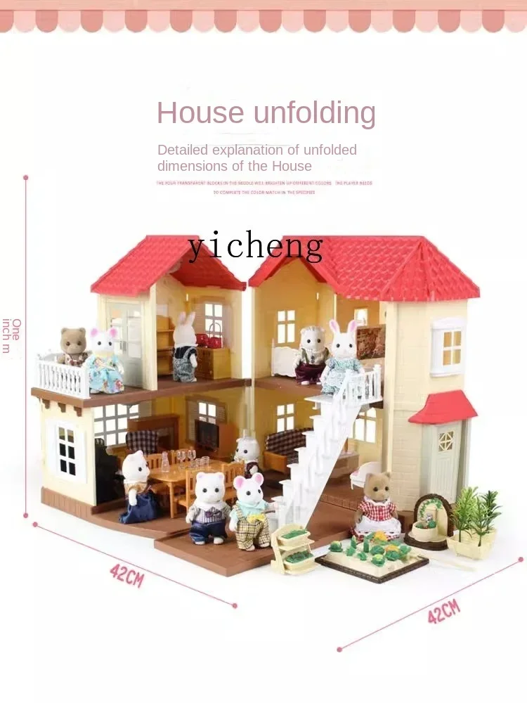 ZC lighting big house kitchen toys girl play house villa children high-end gifts