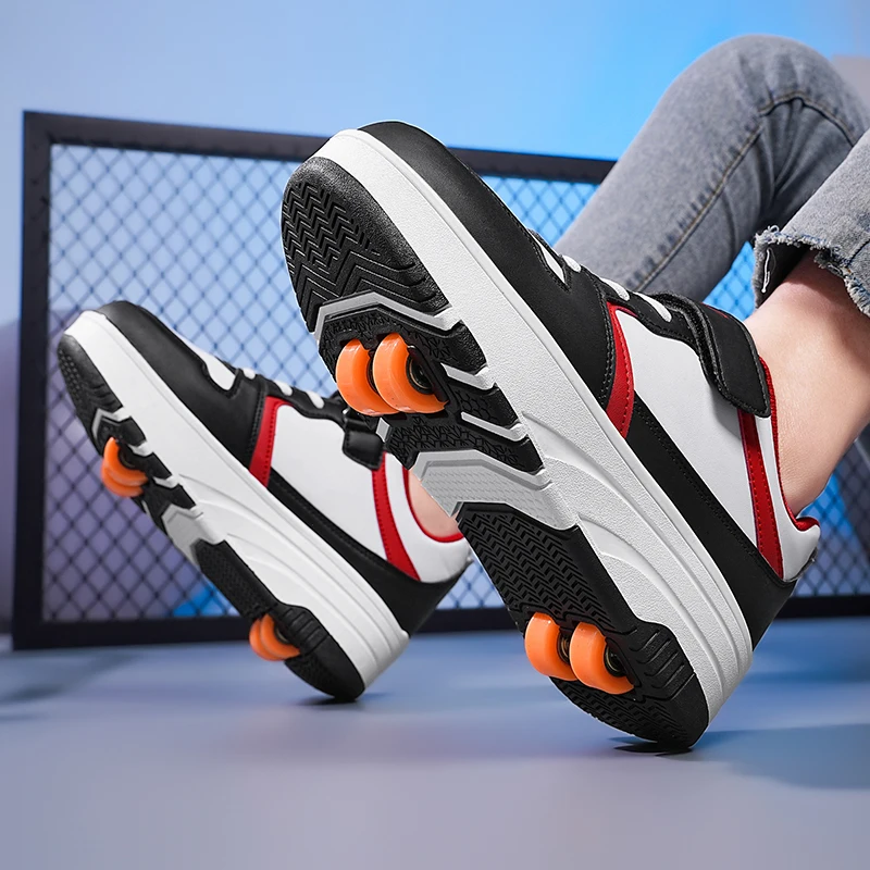 

Kids' Roller Sneakers: 8-Wheel Wheeled Shoes, 4-Wheel Invisible Roller Skates – Boys', Girls' Student Styles