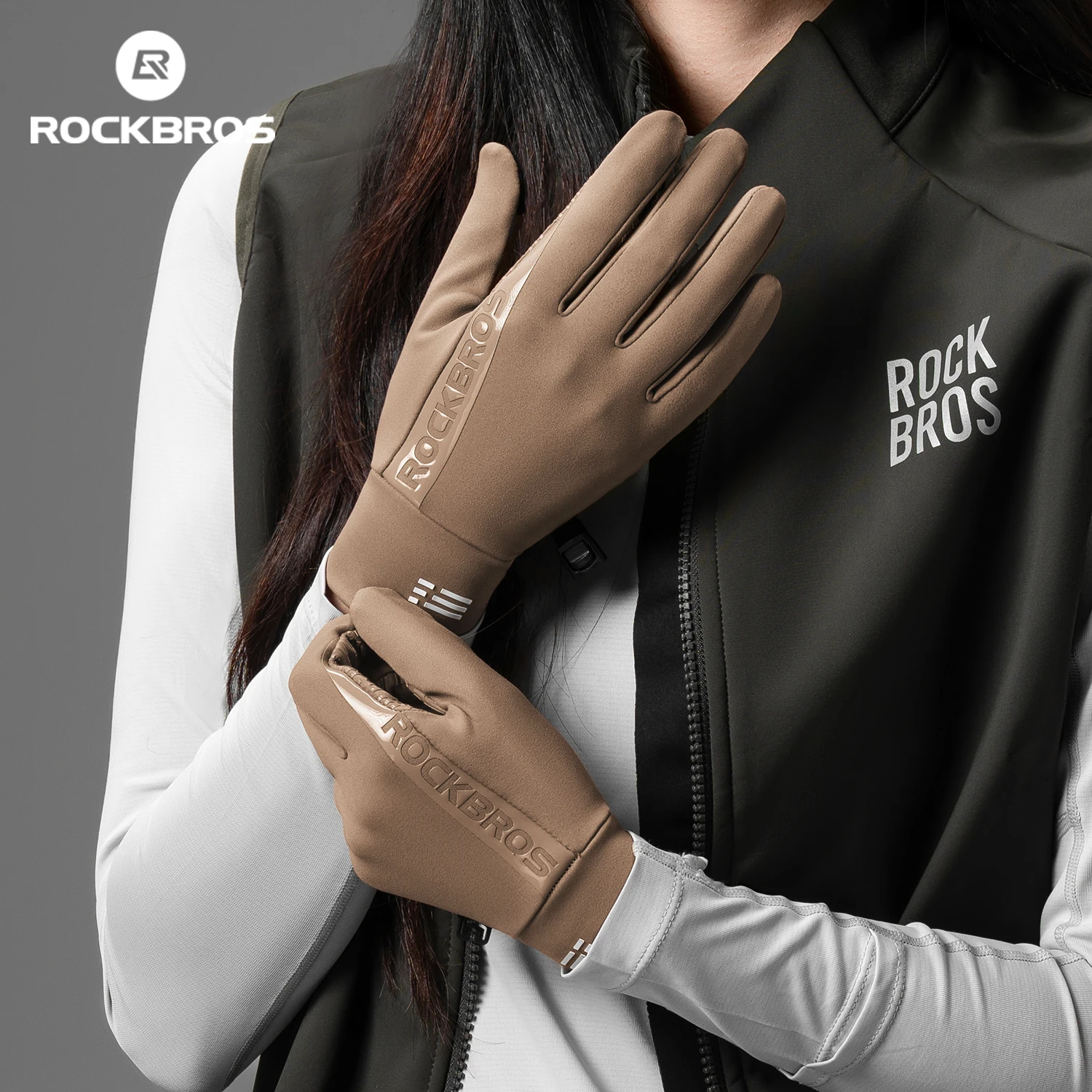 

Велоперчатки ROCKBROS для зимы и осени, с графеном, теплые, нескользящие, с сенсорным экраном, ветрозащитные, полнопалые, для мотоциклов