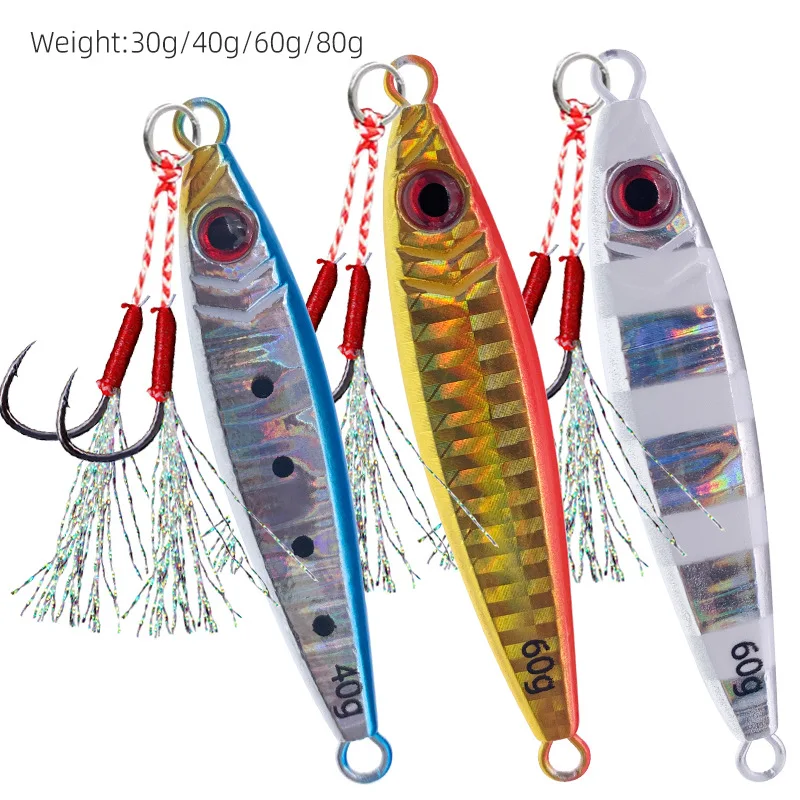 

Laser Metal Jig Fast Sinking Lead Fish Lure Slim Flat Plate Bait Offshore Saltwater Hard Bait For Sea Predator Fishing
