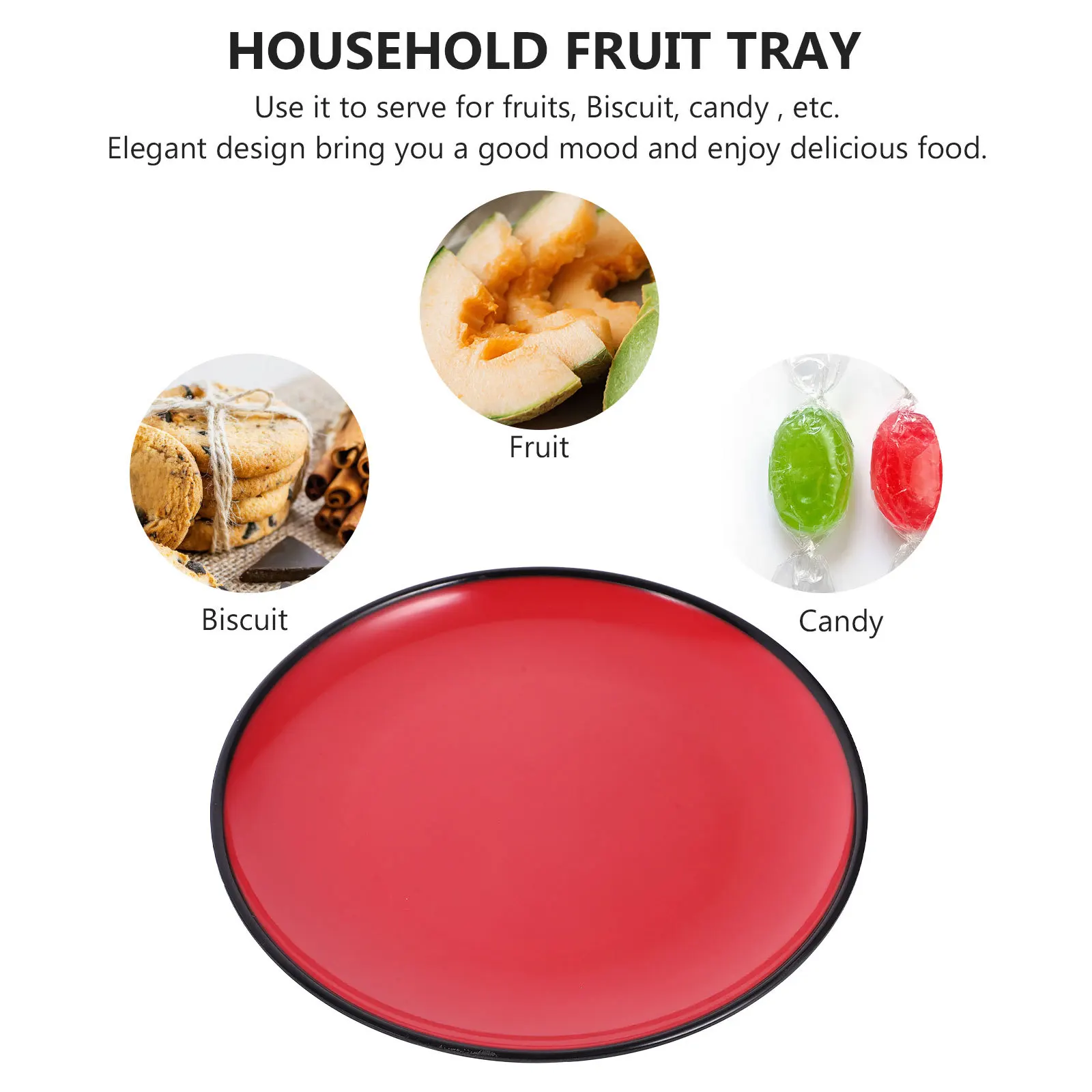 

4pcs Fruit Plate Round Serving Dish For Dessert Salad Snack Food Outdoor Picnic Kitchen Supply Dinner Party Appetizer