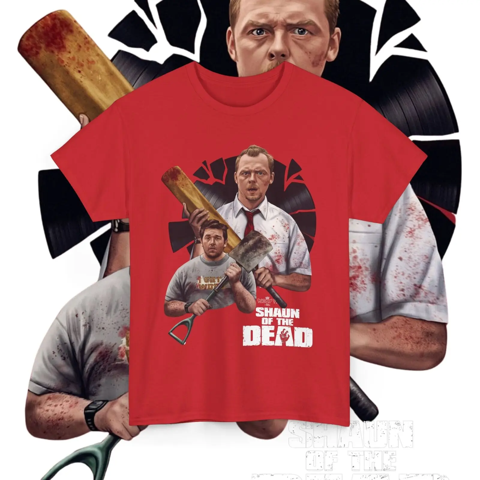 

Shaun Of The Dead Movie T Shirt Comic Art Unisex Heavy Cotton Tee