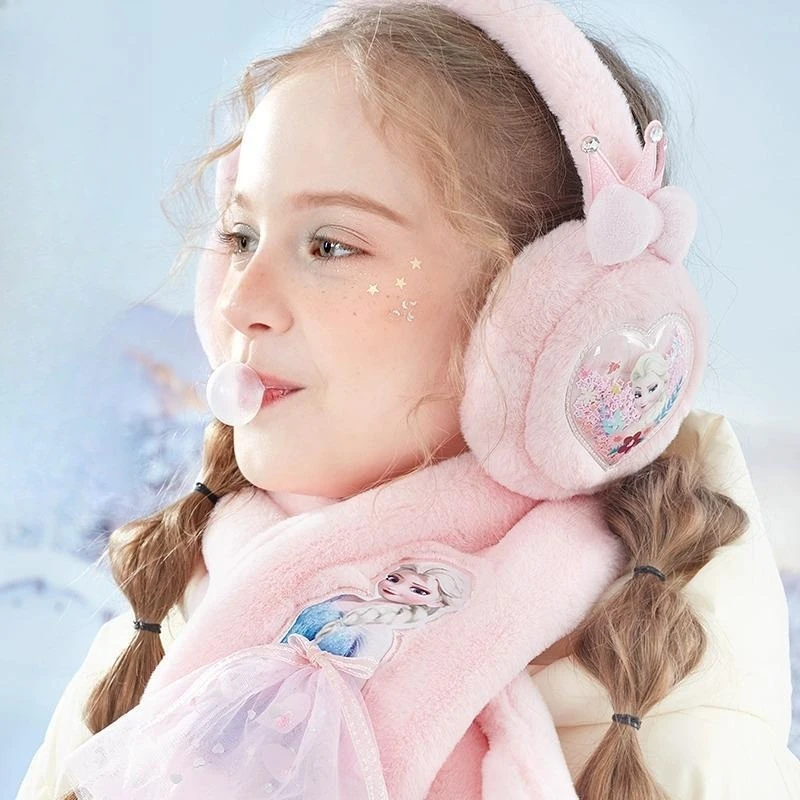 Miniso-bufanda con orejeras para niños, cálida, de felpa, para invierno, cálida, para niñas, cubierta para las orejas, orejera gruesa para bebé